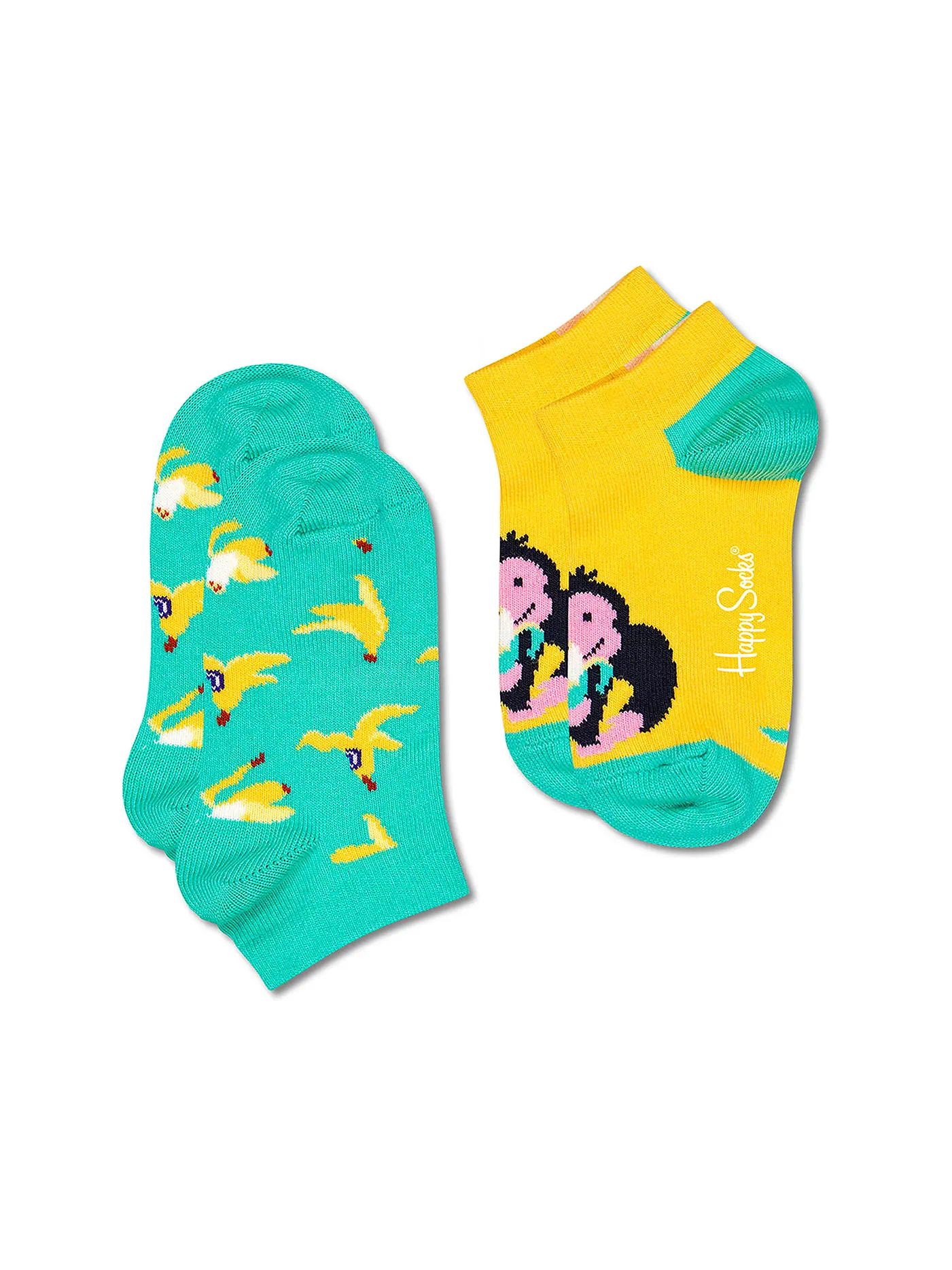 HAPPY SOCKS | Kinder Sneaker Socken MONKEY & BANANA 2-er Pkg. green | 